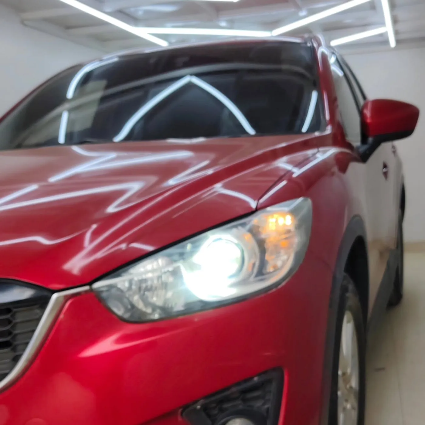 Mazda CX-5 headlight from the side
