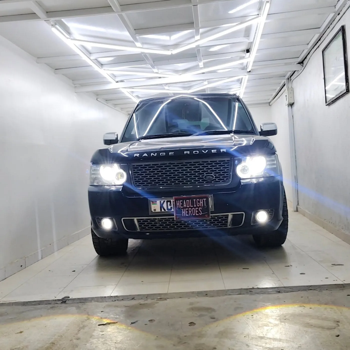 Range Rover front in the bay